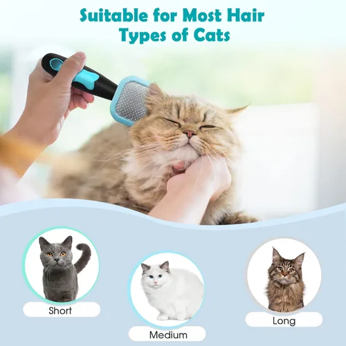 Vista 12 de Cepillo Slicker, cepillo para perros con pinzas de limpieza suave para eliminar el pelo suelto, cepillo para perros pequeños, cachorros, yorkies