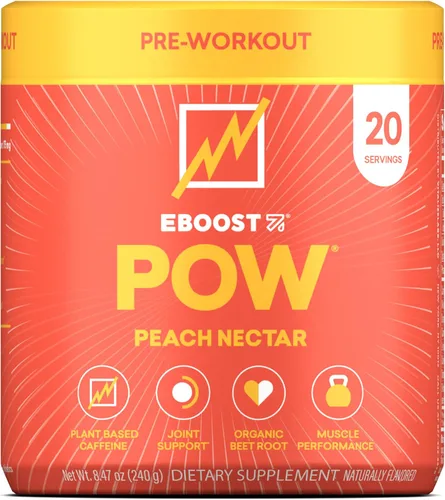 Vista 10 de EBOOST POW Natural - Polvo de preentrenamiento – 15 paquetes – Berry Melon Fizz – Un suplemento preentrenamiento para el rendimiento, apoyo