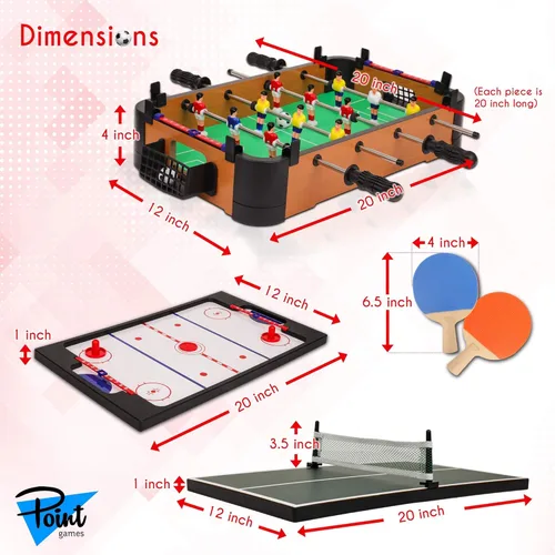 Vista 3 de Point Games Mesa de hockey, mini juegos de mesa para niños, juego de arcade para niños y niñas, gran regalo para niños a partir de 3 años