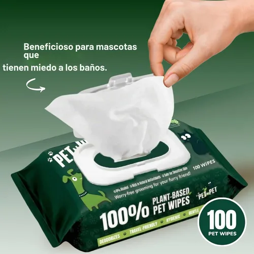 Vista 3 de PET N PET Toallitas para perros, 100 unidades, sin perfume, hipoalergénicas