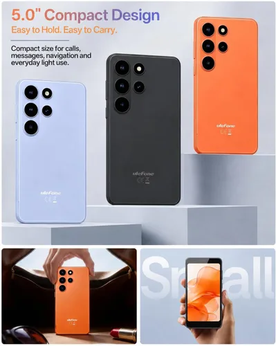Vista 4 de Ulefone Nota 22 teléfono inteligente desbloqueado, 5" compacto Android 16 Meteorolita Negro