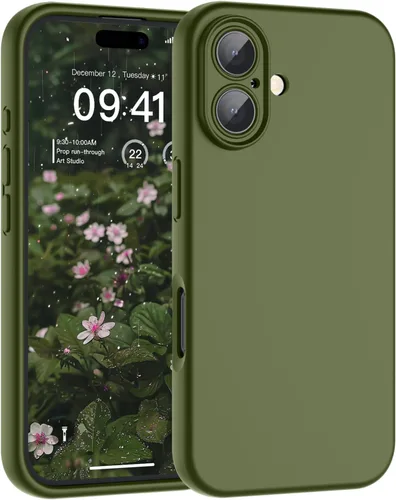 Vista 110 de SUPFINE - Funda diseñada para iPhone 12, silicona líquida premium con [forro de microfibra suave antiarañazos][protección de cámara mejorada], funda