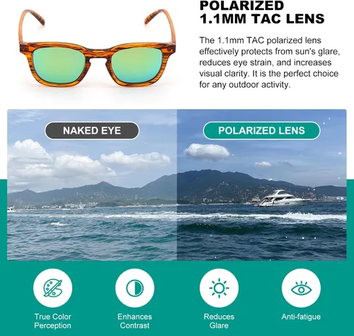 Vista 6 de Lentes de sol para niños, lentes de sol polarizados retro de los años 80 para niños y niñas, A Strip Demi, talla única