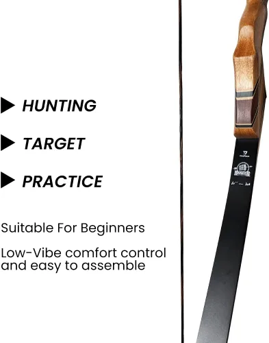 Vista 7 de DEERACE Archery 58" 60" Hunting Recurve Bow, Bow and Arrow Set for Adults Youth Beginner Hunting Targeting Archery