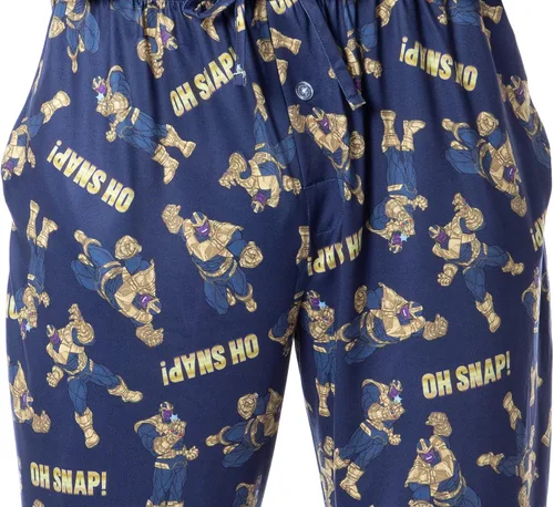 Vista 4 de Marvel Thanos The Infinity Gauntlet Oh Snap - Pantalones de pijama para hombre Azul Patchwork