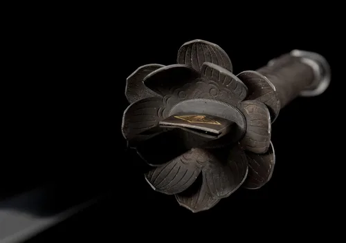 Vista 7 de Sekiro: Las Sombras Mueren Dos Veces Cosplay Katana de Espada Japonesa Samurai Real, Hoja Negra Hecha a Mano, Hoja de Acero de Primavera 9260, Tang