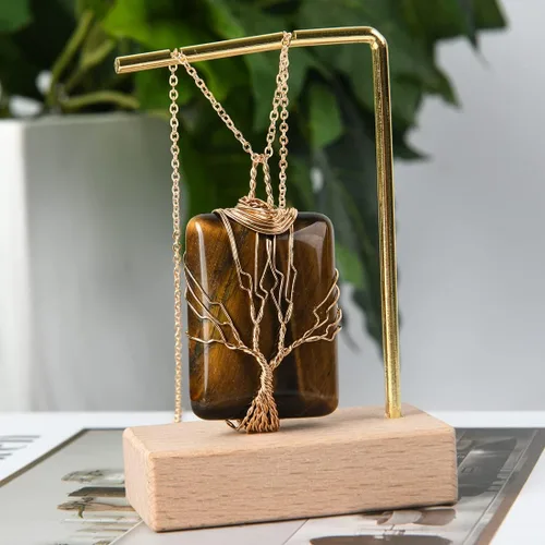 Vista 2 de YGLINE Collar de cristal curativo con piedra natural para mujer