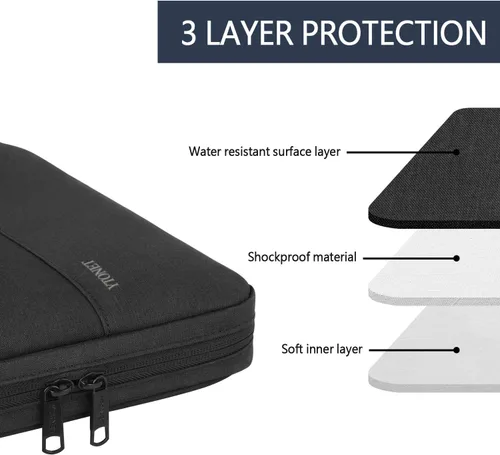 Vista 2 de Ytonet Funda profesional para transportar laptop de 13 a 13.3 pulgadas, delgada, con asas, resistente al agua, compatible con laptops MacBook Air