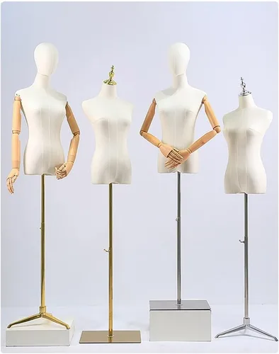 Vista 3 de Adjustable Female Mannequin Torso with Detachable Head & Arms - Medium Size Dress Form for Sewing, Tailoring, Jewelry Display - Perfect for