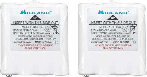 Vista 5 de Midland® Paquetes de baterías recargables AVP14 LXT600, T50 T60, Blanco, 3.15x 2.3X 0.5