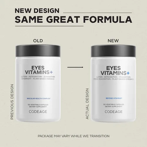 Vista 3 de Codeage Vitaminas para los ojos AREDS 2, suplemento de fórmula a base de 2 meses, vitaminas A, C, E, zinc, luteína, astaxantina, zeaxantina
