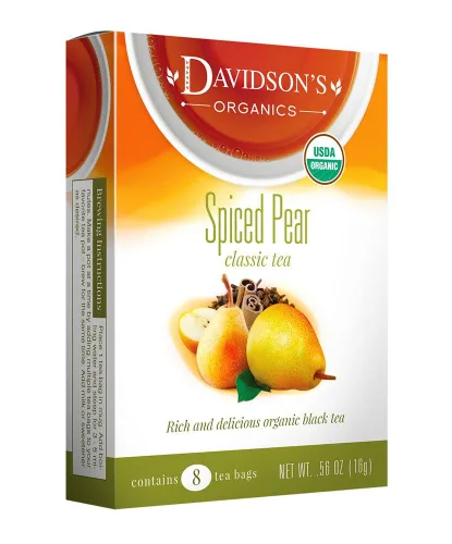 Vista 8 de Davidson's Organics, Melocotón especiado, 8 bolsas de té, paquete de 12