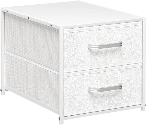 Vista 10 de Homsorout 2 Drawers for Closet -Small Fabric Dresser Closet Storage 1 Pack Black, Stackable Storage, Wooden Top & Metal Frame, Closet Drawer