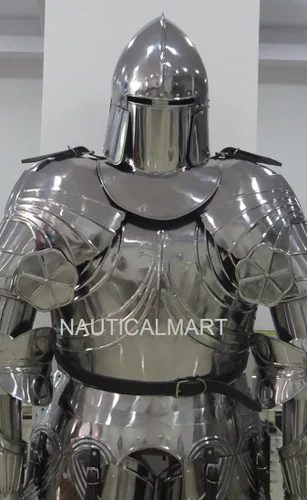 Vista 2 de NauticalMart Caballero medieval alemán gótico completo traje de armadura