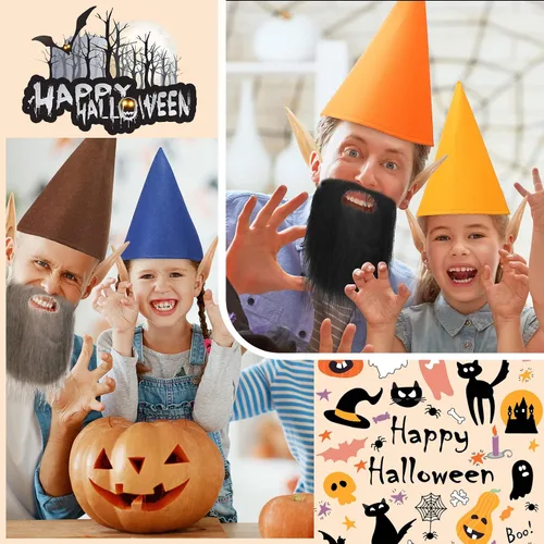 Vista 7 de BBTO Accesorios para disfraz de gnomo de Halloween, disfraces de libro de cuentos, disfraz de enano, disfraz de cuento de hadas, juego de accesorios