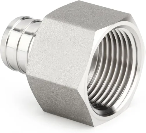 Vista 7 de 5 accesorios Pex de acero inoxidable 304, 1/2 pulgada Pex x 1/2 pulgada NPT hembra, 1/2 pulgadas Pex montaje con 5 abrazaderas de manguera