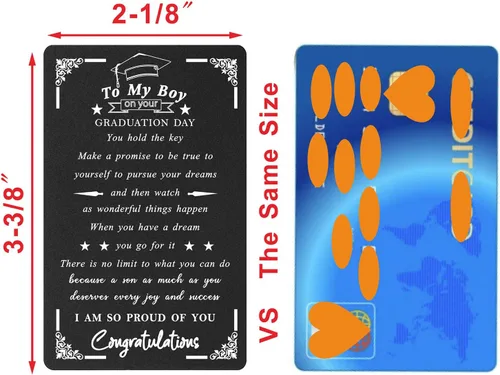 Vista 2 de Levole Regalos de graduación para hombres y niños, tarjeta de felicitación para graduación de hijo, regalo con texto en inglés "I am So Proud of