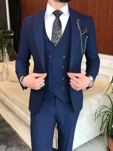 Vista 5 de Men Suits Slim Fit 3 Piece Suits for Men One Button Blazer Vest Pants Set Formal Business Wedding Prom Suits