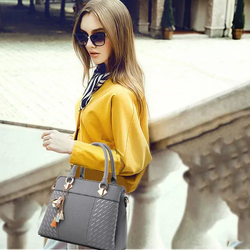 Vista 3 de Dayfine Bolsos de mano para mujer, con asa superior, de piel sintética, con estilo de hombro, para mujer
