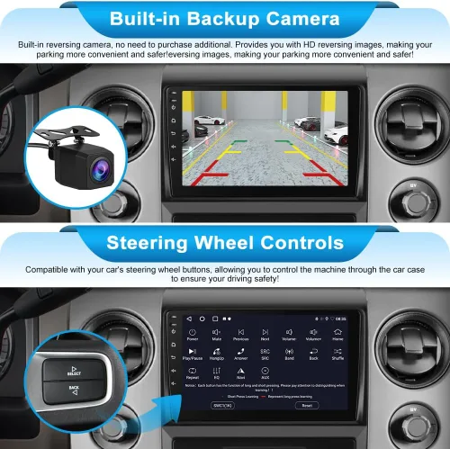 Vista 4 de Radio de coche para Ford F150 2009 2010 2011 2012, radio de pantalla táctil de 9 pulgadas de actualización con 2 GB + 32 GB, CarPlay/Android Auto