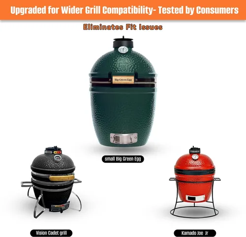 Vista 3 de onlyfire Canasta de cenizas de carbón para Huevo Verde Grande pequeño, contenedor de carbón de acero inoxidable con asas, accesorios para parrilla