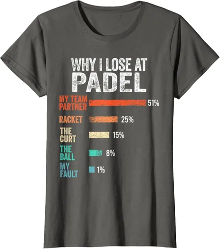 Vista 8 de Why I Lose at Padel Funny Game Padel Hombres Mujeres Camiseta de Padel