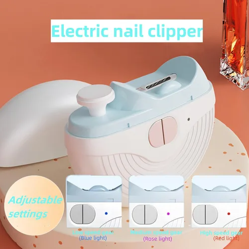 Vista 2 de Cortaúñas eléctrico inteligente para adultos mayores, recortador automático de uñas con 3 velocidades de potencia fuerte, recortador de uñas grueso
