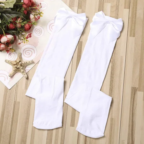 Vista 4 de Nituyy - Calcetines largos de satén para mujer, diseño de lazo