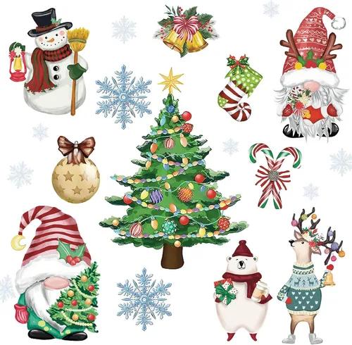 Vista 8 de 12 Piezas de Imanes de Navidad para Refrigerador, Decoración Magnética para Nevera, Calcomanías de Coche de Navidad, Imanes de Árbol de Navidad