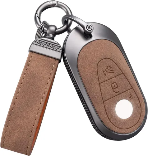 Vista 11 de YO&YOYE Compatible con Mercedes Benz Funda para llavero con llavero de cuero Carcasa protectora para llave Mercedes Benz Clase E Clase S Clase A
