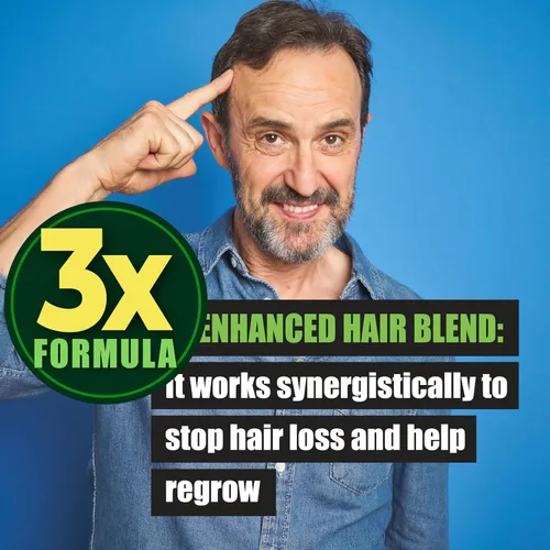 Vista 3 de 3X Formula - Suplementos naturales para la salud de la próstata para hombres, Saw Palmetto para reducir los viajes nocturnos al baño +