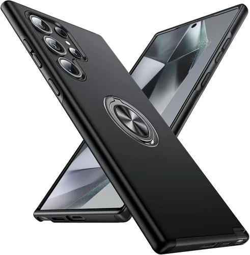 Vista 64 de Anqrp Funda para Samsung Galaxy A53 con soporte de anillo, color negro