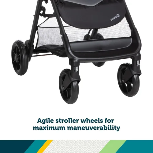 Vista 3 de Safety 1st Sistema de viaje Smooth Ride con cochecito y asiento de auto para bebés OnBoard FLX, combinación de recién nacido a niño pequeño, fácil