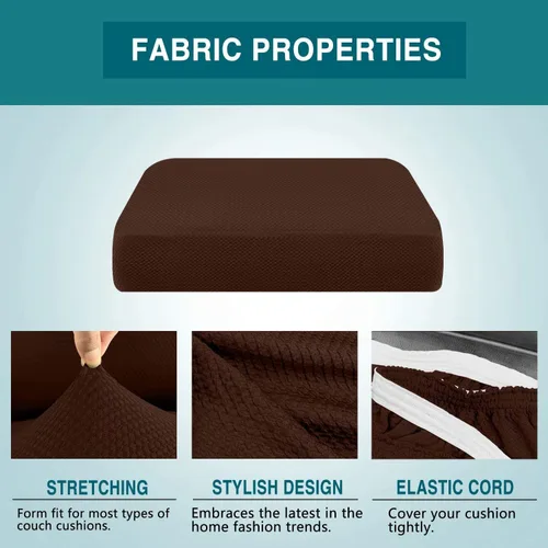 Vista 3 de Granbest Fundas de cojín gruesas y duraderas para asiento de sofá, protector de muebles para cojines individuales (cojín de silla, chocolate)