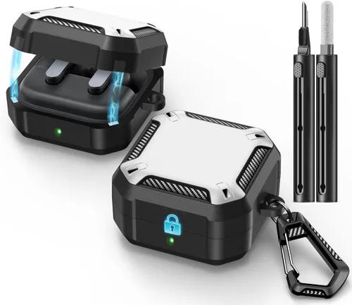Vista 33 de Lock Fit Diseñado para Samsung Galaxy Buds3 FE (2025) / Buds3 Pro (2024) / Funda Buds 3 (2024), con kit de limpieza Cuerpo completo Resistente a
