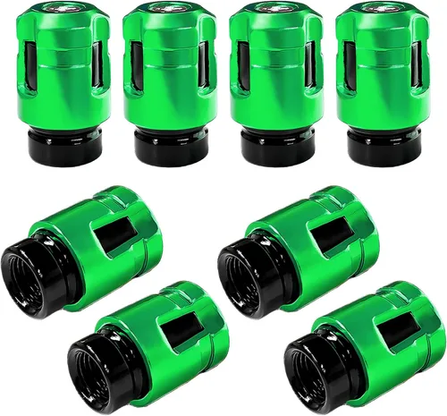 Vista 16 de Yourkar 4 tapas de vástago de válvula de neumático de automóvil, cubiertas de válvula de rueda de aleación de aluminio de forma única, resistentes a