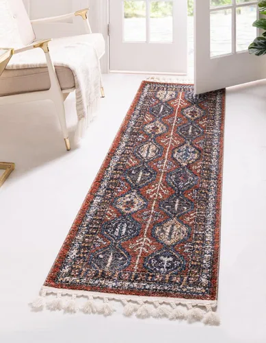 Vista 10 de Unique Loom Aramis Collection - Alfombra de área (2 pies x 3 pies 1 pulgada, rectangular, rojo óxido/azul)