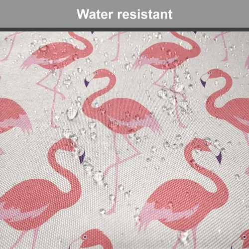 Vista 5 de Ambesonne Flamingo - Cojín de asiento para silla, diseño de fantasía exótica con elementos de vida silvestre hawaiana en colores pastel, acolchado