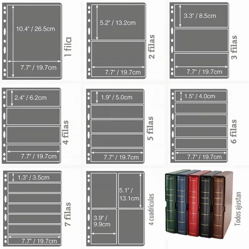 Vista 4 de MUDOR Carpeta de sellos con funda, álbumes de colección de sellos vacíos