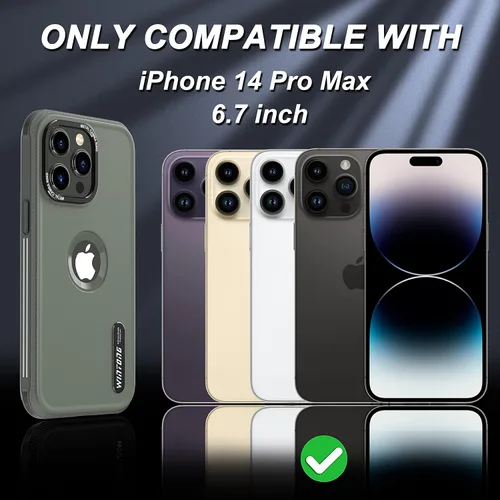 Vista 6 de WINTONG Funda magnética compatible con iPhone 14 Pro Max, protección contra caídas de grado militar, cuerpo completo, a prueba de golpes