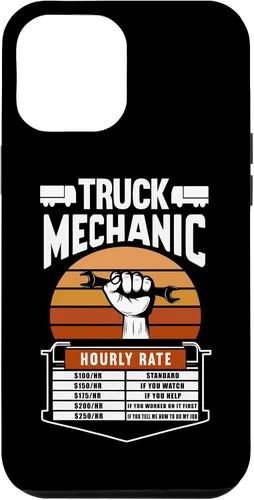 Vista 6 de Funda para mecánico de camiones para iPhone 15 con tarifa laboral por hora