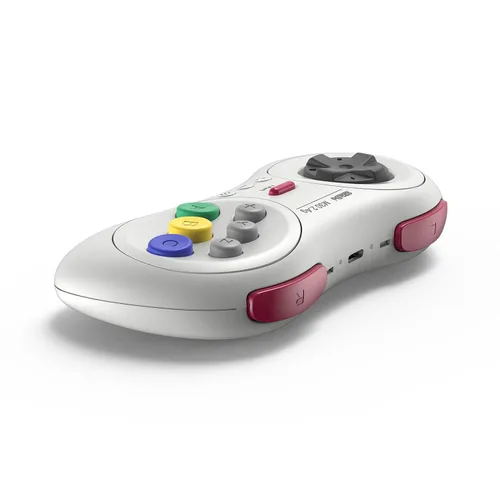 Vista 3 de 8Bitdo M30 2.4G Wireless Gamepad for Sega Genesis Mini and Mega Drive Mini and Switch with 6-Button Layout (White)