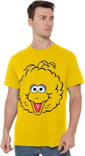Vista 2 de Disfraz de Plaza Sésamo de cara completa, unisex, colección de camisetas para adultos big bird