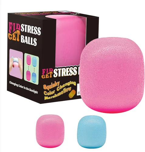 Vista 13 de Juguetes para ansiedad, pelotas antiestrés para niños y adultos, cambian de color con el sol, bola de masa de tiro lento, juguetes para ansiedad