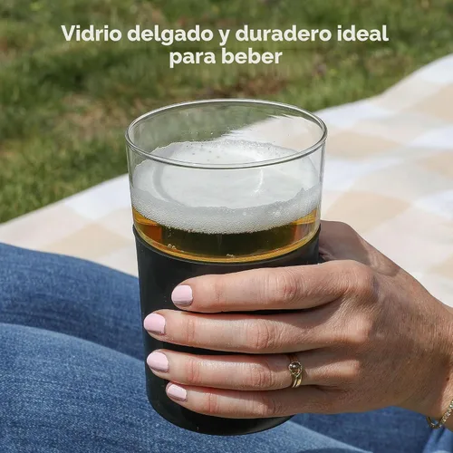 Vista 4 de Rabbit Vasos de cerveza congelables, 2 unidades (paquete de 1), color negro