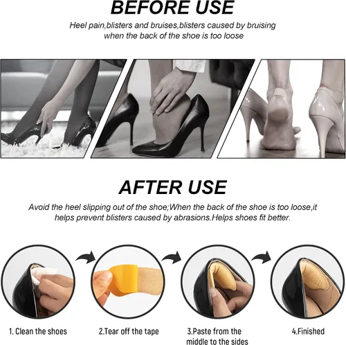 Vista 5 de Almohadillas de talón para zapatos que son demasiado grandes, inserciones de talón para mujeres, agarres de talón para zapatos de mujer, protectores