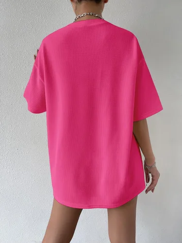 Vista 2 de SOLY HUX Women's Casual Letter Embroidery T Shirts Half Sleeve Oversized Tee Summer Tops