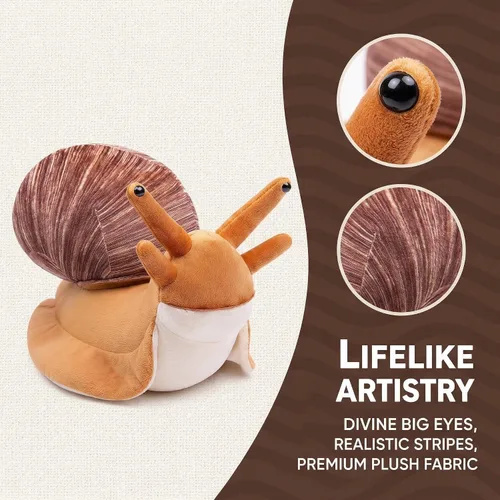 Vista 3 de Peluche de caracol – Juguete de peluche de caracol suave realista, 16 pulgadas, regalo realista para niños