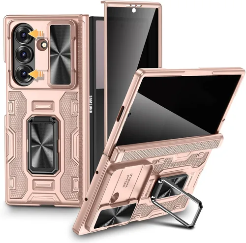 Vista 10 de VEGO Funda para Galaxy Z Fold 4 con Cubierta de Cámara Deslizante y Protección de Bisagra Funda con Protector de Pantalla Soporte Magnético de 360°