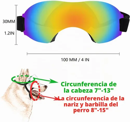 Vista 3 de Gafas de sol para perros pequeños, gafas para perros con correa ajustable, protección UV, adecuadas para perros pequeños Estilo liso-Multicolor